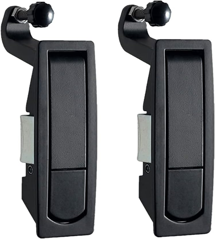 STHang-D 2PCS Compression Latch Lock Trigger Latch Lock, Zinc Alloy Adjustable Lever Hand Operated Compression Latch with Raised Trigger, Non-Locking, Flush Lever Latch (Black) - Image 1